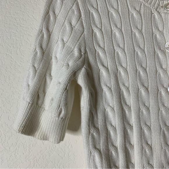 Ralph Lauren Cable-Knit Short-Sleeve Cardigan M - Picture 6 of 9